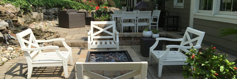 Patios - Fireplaces - Fire Pits - Water Features - Seating Walls are all inviting areas for friends and family to gather 